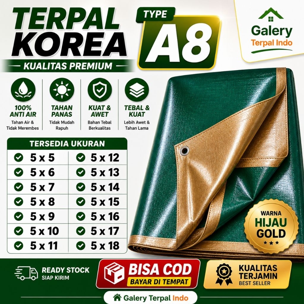 Terpal paling laris di shopee Terpal plastik Korea Tebal A8 5x5 5x6 5x7 5x8 terpal tenda terpal anti