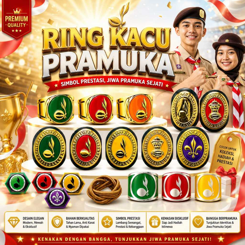 Ring Kacu Hasduk Dasi Pramuka SD SMP SMA Siaga Penegak Penggalang Pembina Anak Dewasa