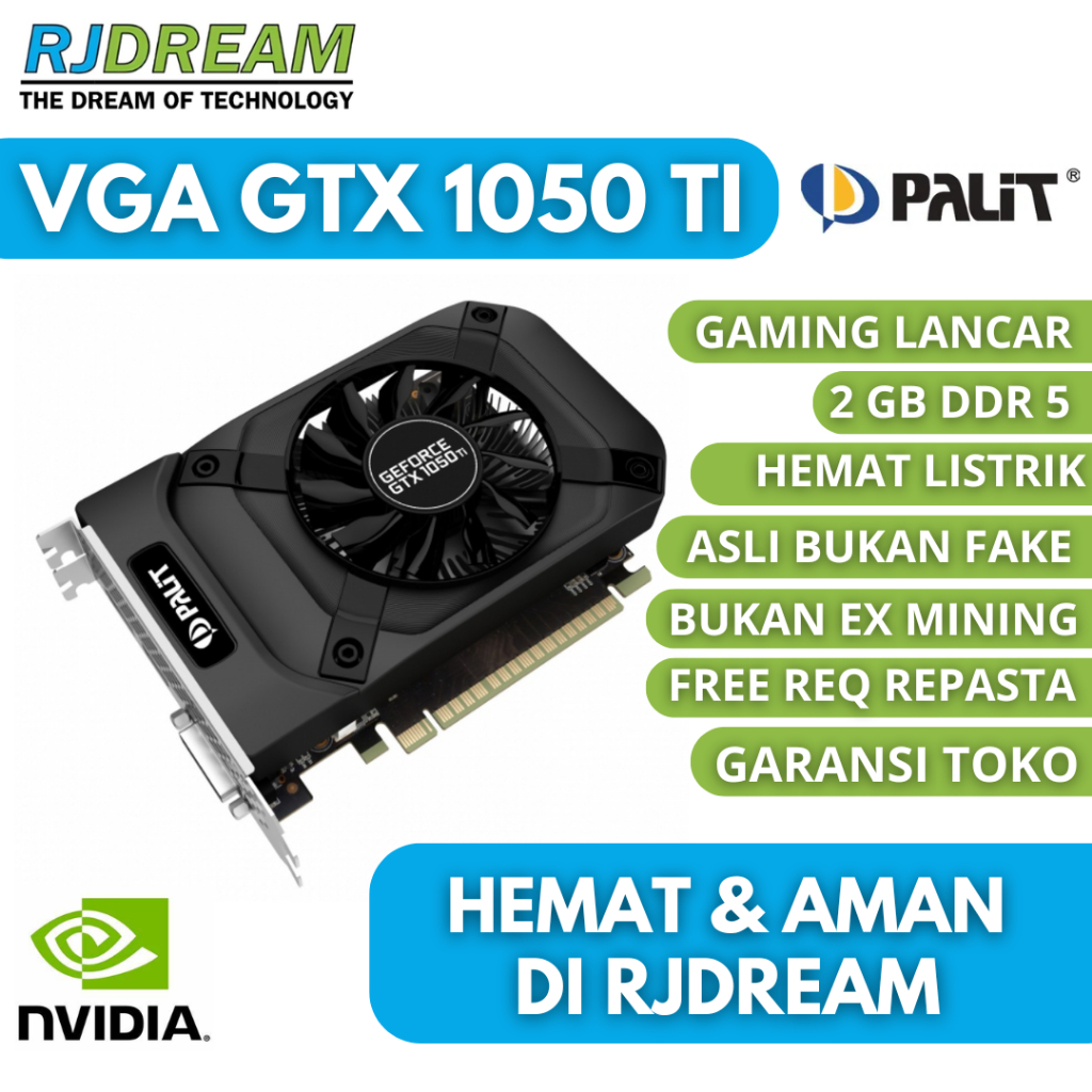 VGA GTX 1050 2GB DDR5 BEKAS / SECOND NO MINUS