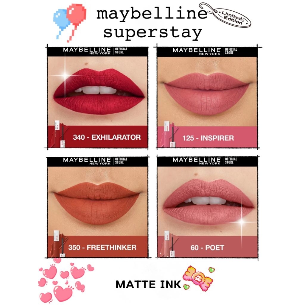 Maybelline Superstay Matte Ink Liquid Matte Lipstick - Tahan Lama, Transferproof, 30+ Warna