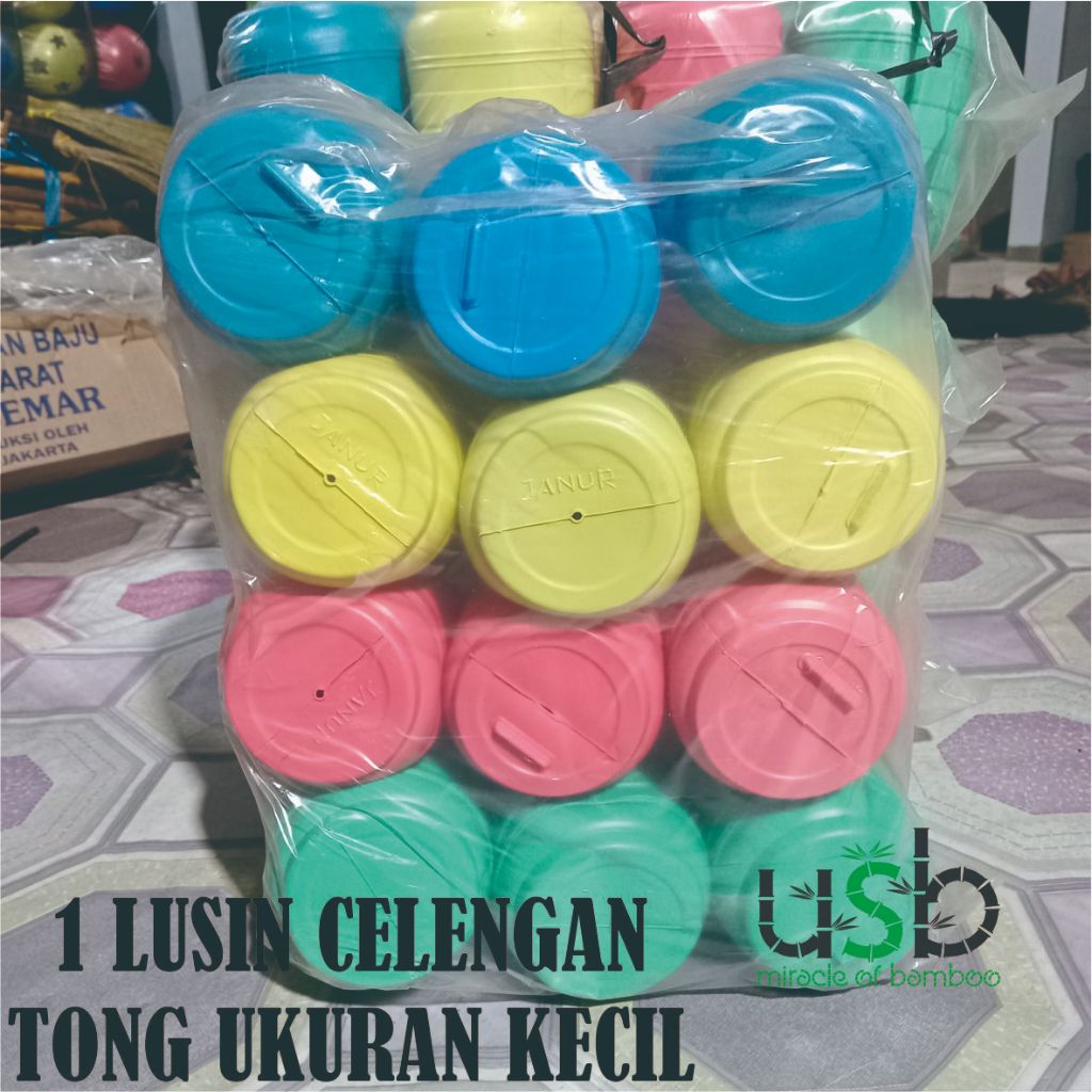 (1 Lusin) Celengan dari Bahan Plastik Bentuk Tabung Ukuran kecil