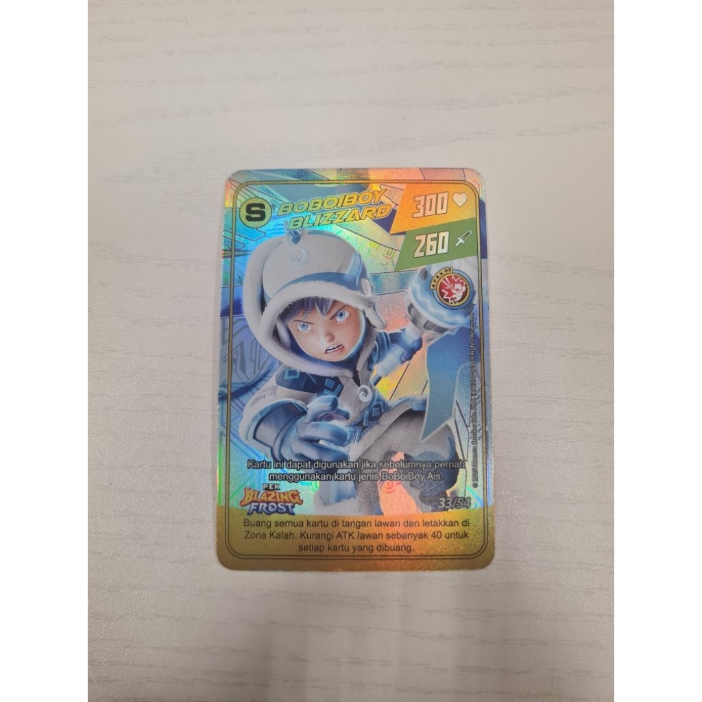 Kartu Boboiboy Blizzard Pek Blazing Frost Asli 100%