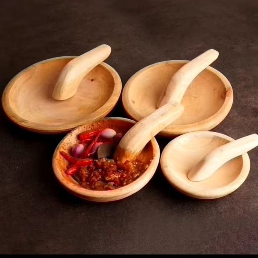 Coet / Ulekan Kayu / Cobek Kayu Alami Penumbuk Sambal Bumbu Dapur / Alat Dapur Kayu
