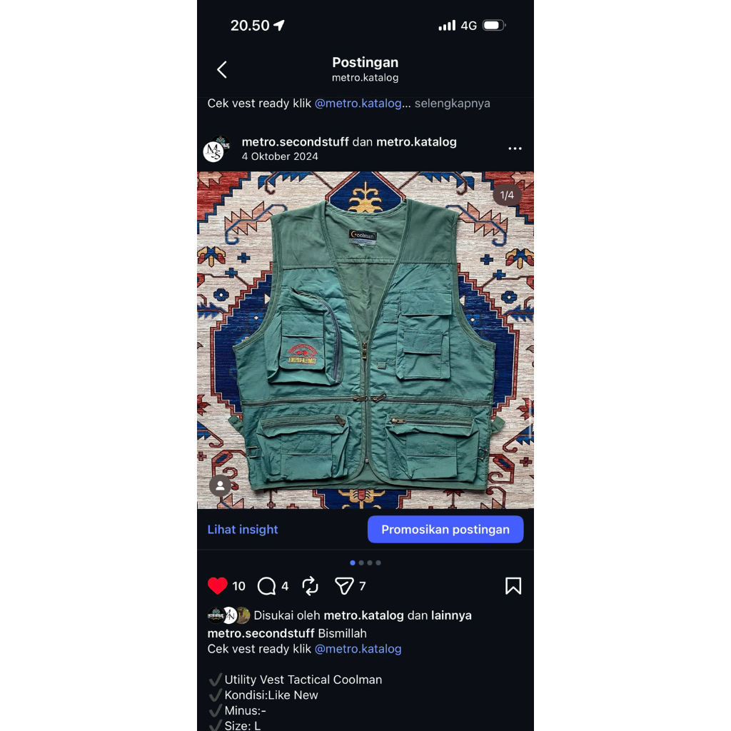 Tactical vest/rompi mancing/rompi pria/vest tactical