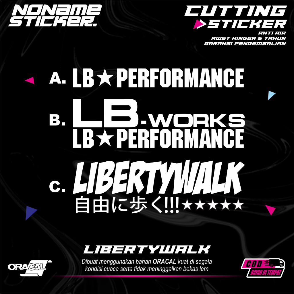 Stiker Cutting Liberty Walk / Sticker Liberty Walk Cutting Anti Air