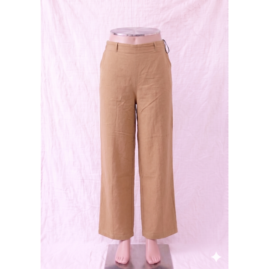 [PRELOVED] Ultraviolet  –  Celana Wide-Leg Kulot Pants – Warna Warm Mustard Tan – Size M/L