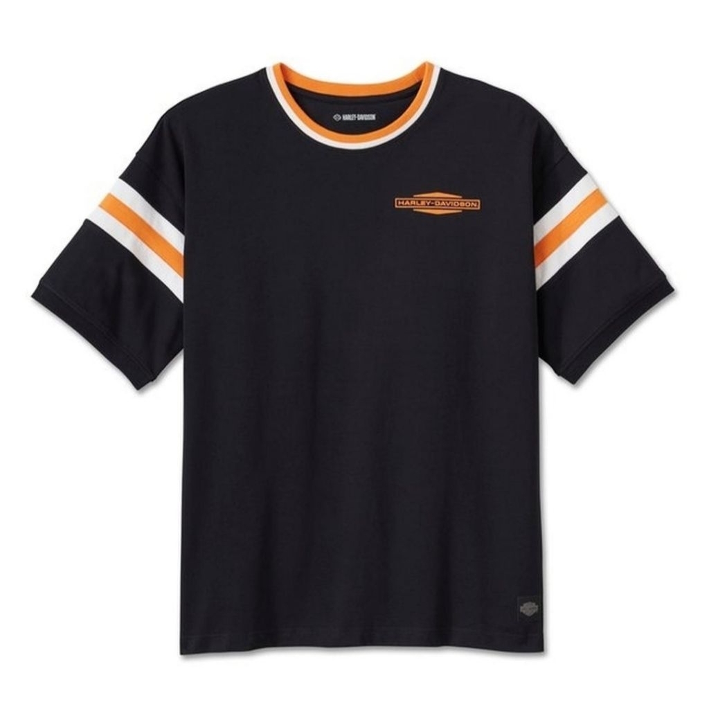 KAOS HARLEY-DAVIDSON MEN'S PLAY ON DROP SHOULDER BLACK ORANGE ORIGINAL HD GENUINE USA 96025-25VM HD