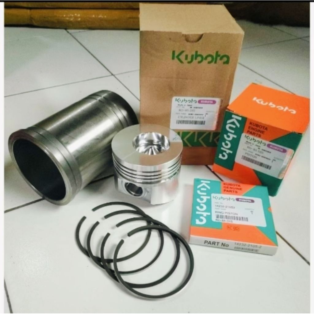 PROMORD 65 LINER BORING+ PISTON+RING SEHER UNTUK MESIN DISEL KUBOTA 6.5 PK(80mm)
