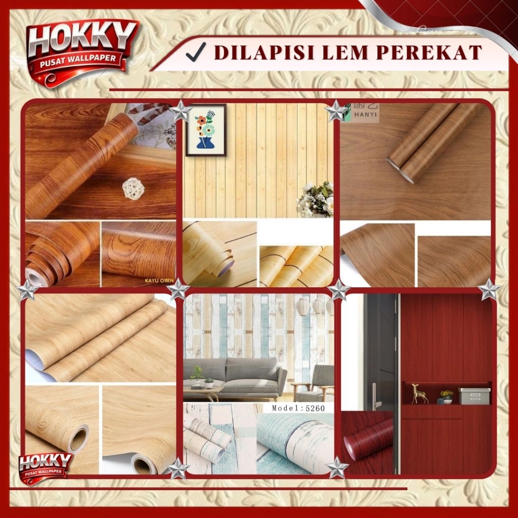 Wallpaper Stiker Dinding Motif Kayu Jati Wallpaper Stiker Dinding Kayu Panel Anti Air Mudah Pasang