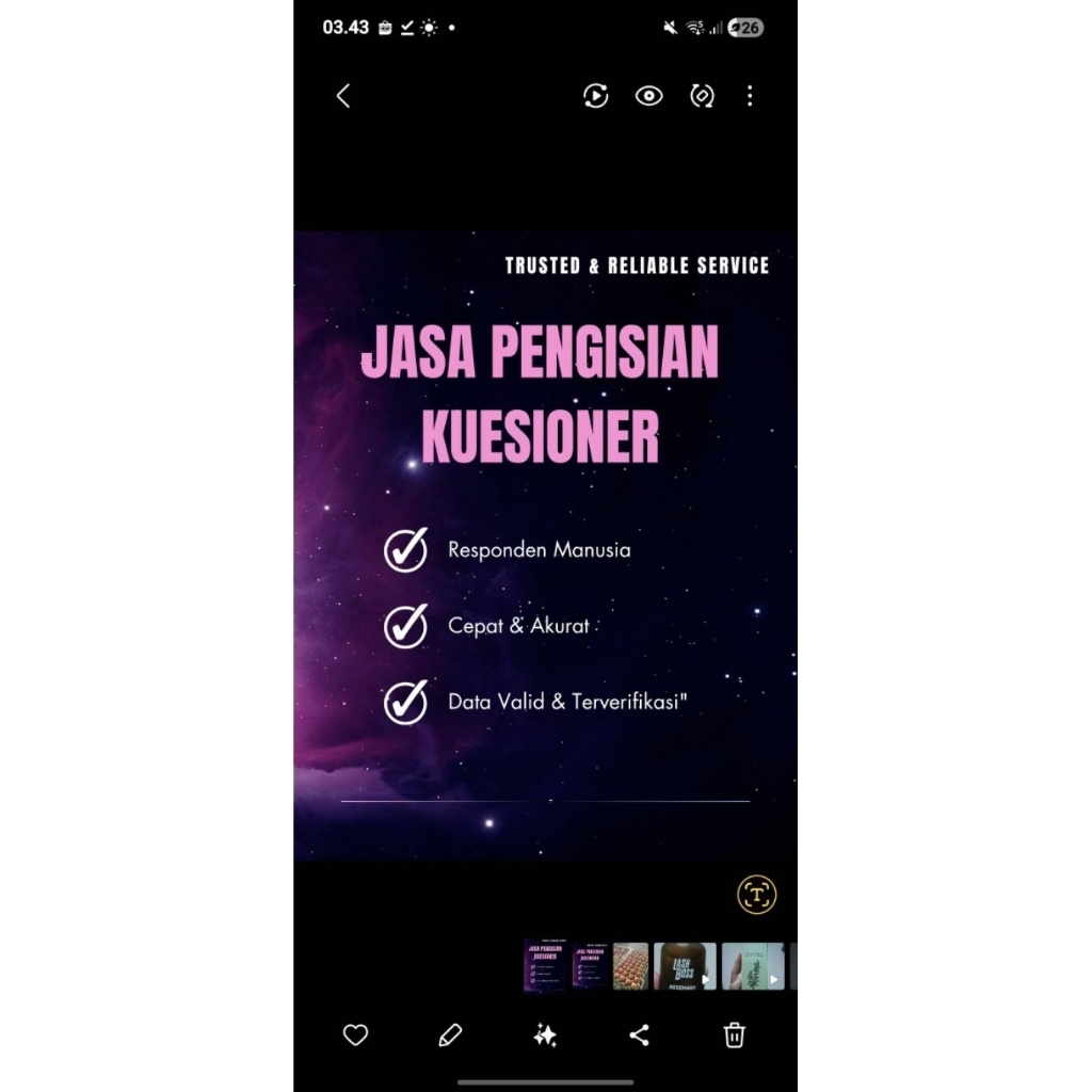 Jasa Pengisian Kuesioner : Jasa Responden Terpercaya