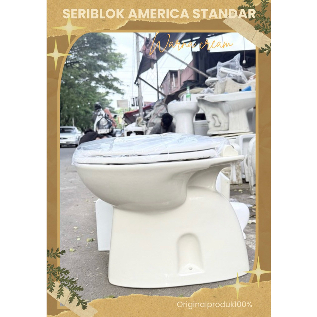 SERIBLOK AMERICA STANDAR|CLOSET DUDUK SIRAM AMERICA STANDAR|CLOSET DUDUK MANUAL WARNA CREM