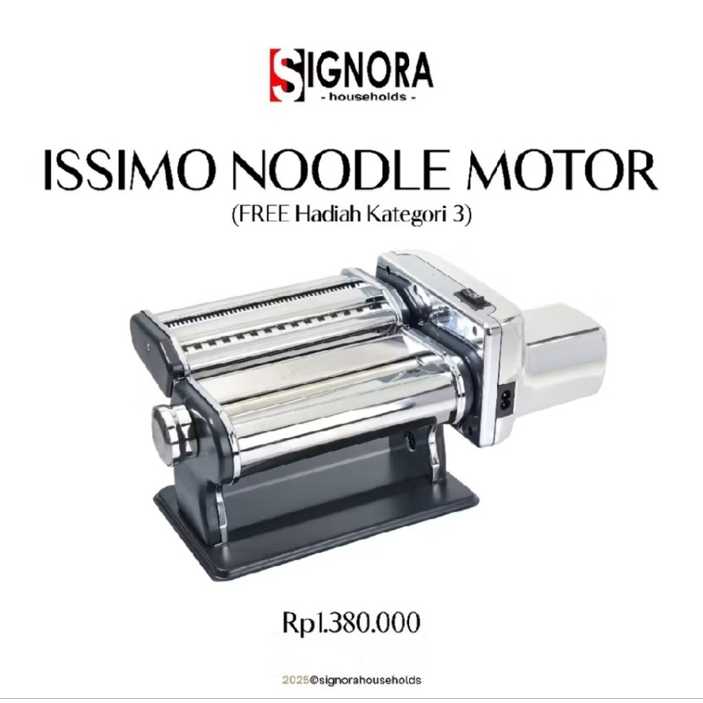Issimo Noodle Maker Motor signora/alat pembuat Mie/Noodle Maker Elektrik