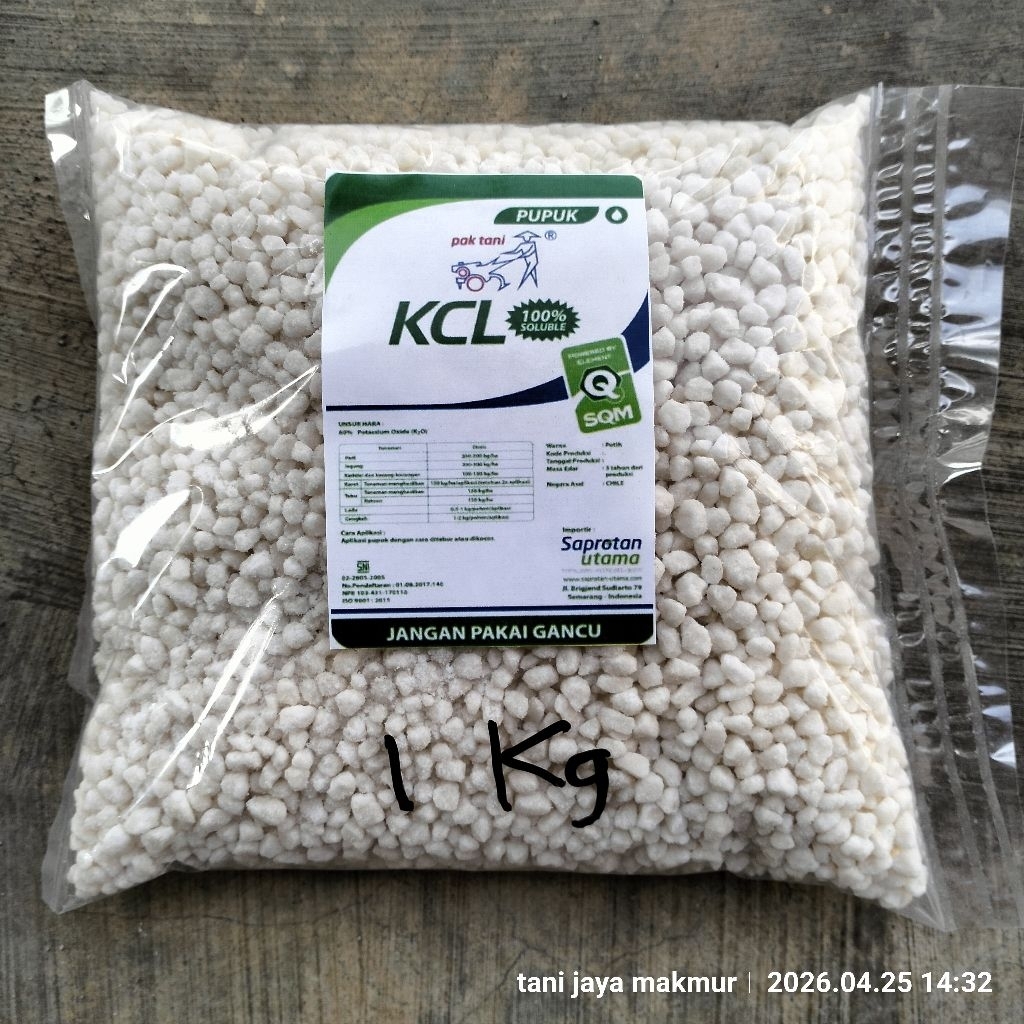 Pupuk KCL Flake Pak Tani Kemasan REPACK 1 Kg