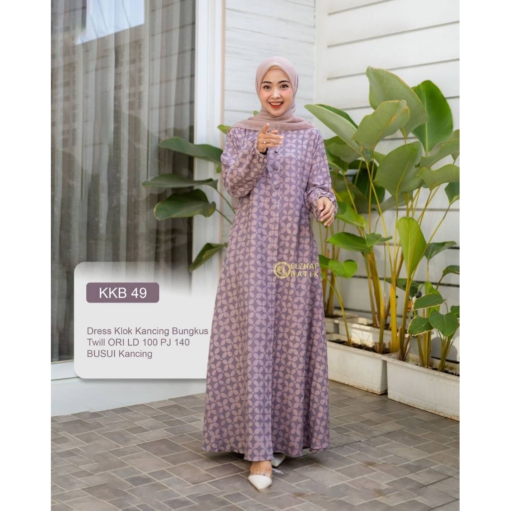 Gamis batik Twill elzhaf LD 100 (size M)