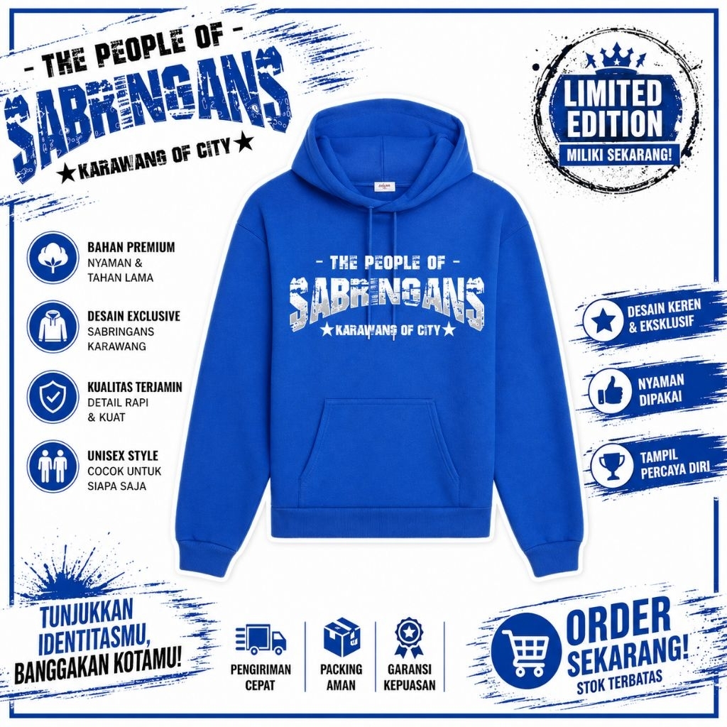 Promo Hoodie The People Of Sabringans | Karawang City | Obral Termurah | Cotton Fleece | Silat Vibes
