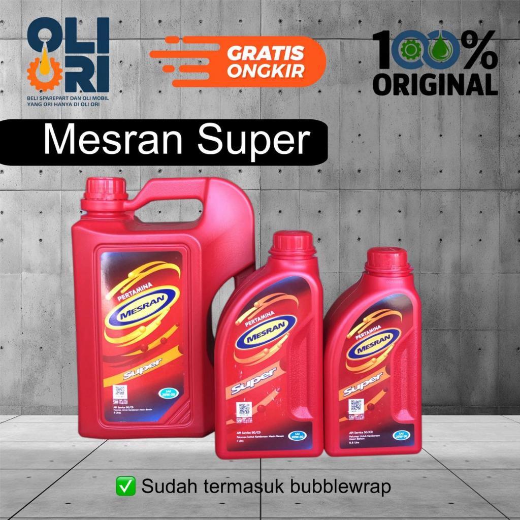 Oli PERTAMINA MESRAN SUPER 20W-50 4L Oli Mobil Mesin Bensin Original