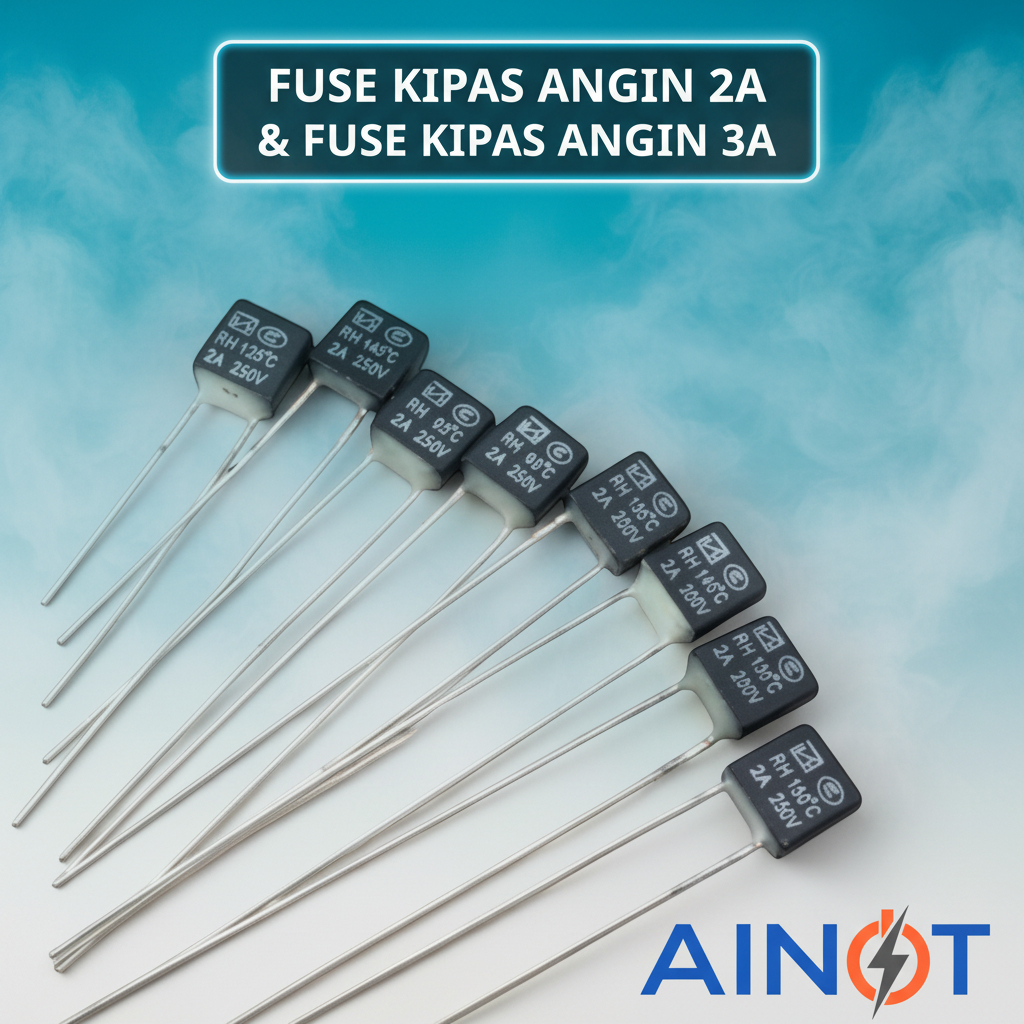 Sekring Kipas Angin Thermofuse Fuse Dinamo SecureFuse 2A 250V Kotak Hitam untuk Maspion Miyako Cosmo