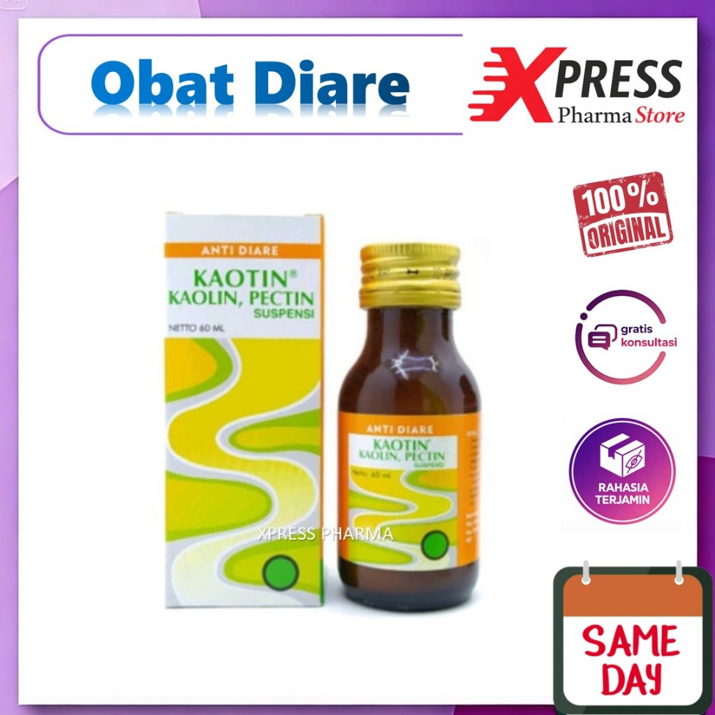 XPRESS  Kaotin SYRUP 60 ml Obat Diare Kaolin Pectin Pektin Sirup Mencret Suspensi Entrostop