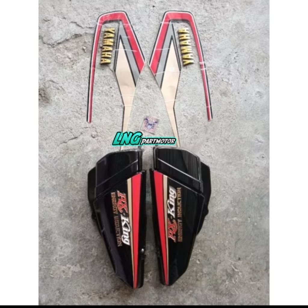 PAKET HEMAT COVER BOK AKI TUTUP AKI TEPONG YAMAHA RX KING COBRA TAHUN 1991-1992 BIBIR MERAH SET EMBL