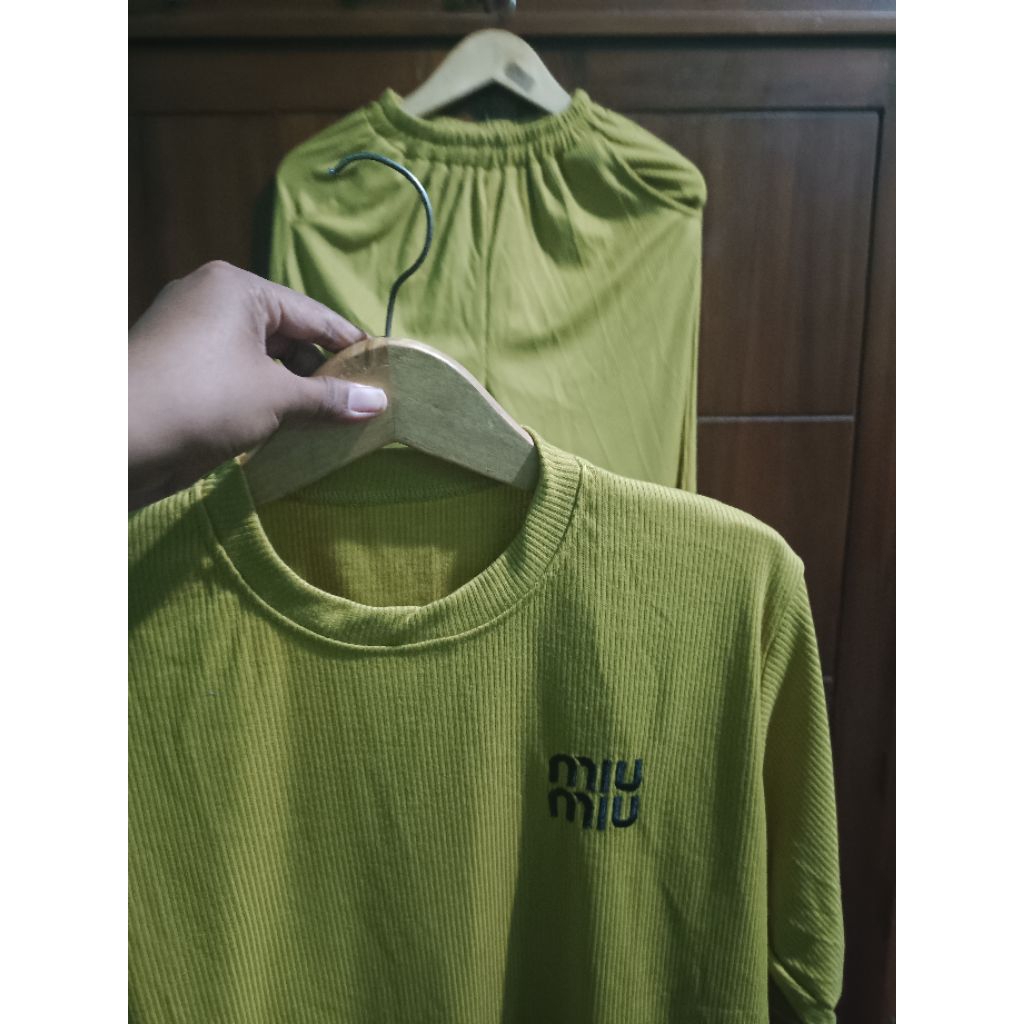 ONE SET KNIT WANITA TERBARU JUMBO FIT TOXXL/SETELAN KAOS WANITA/Oneset Atasan Baju Oversize Celana k