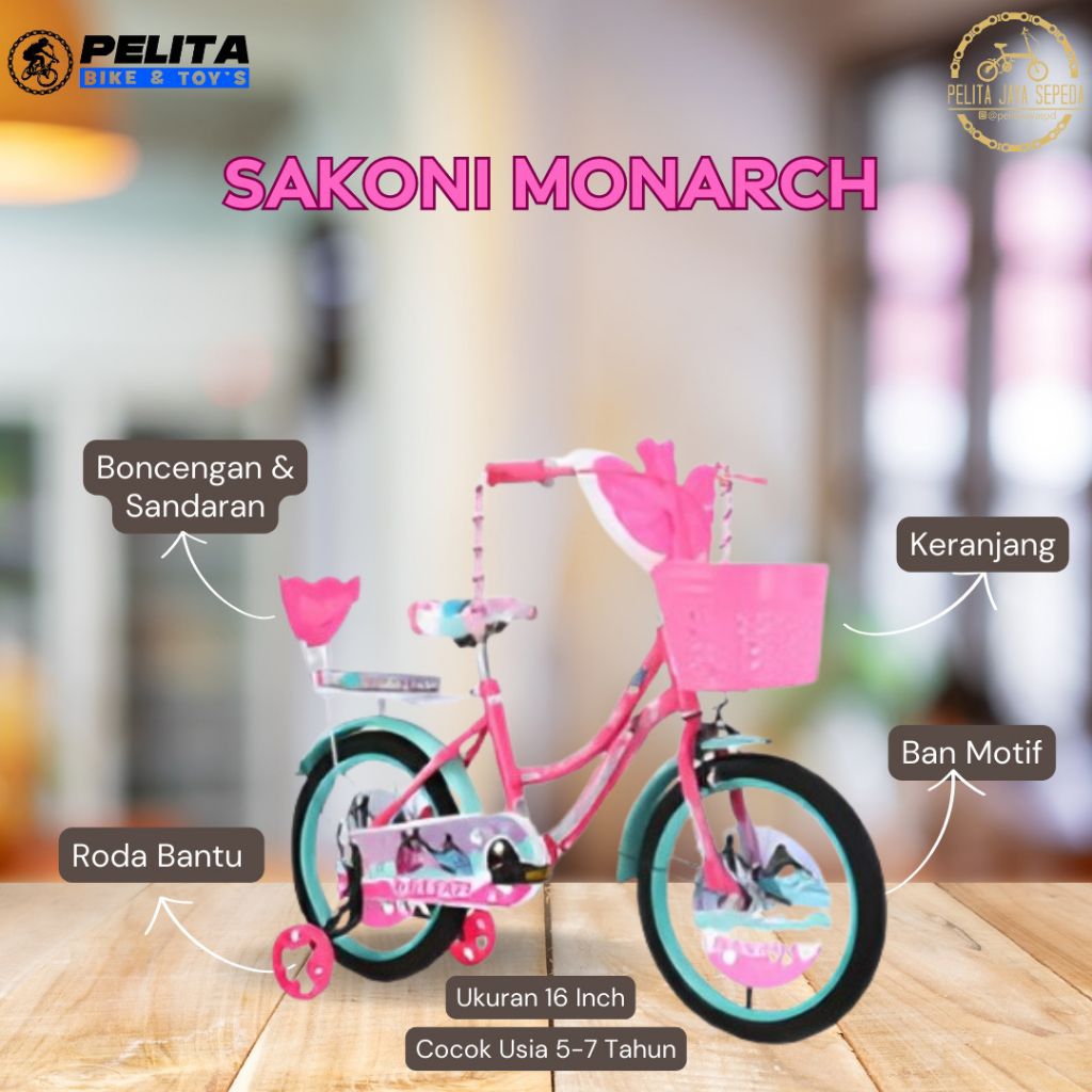SEPEDA ANAK CEWEK MINI 16 INCH FOSTER MONCHICHI SAKONI