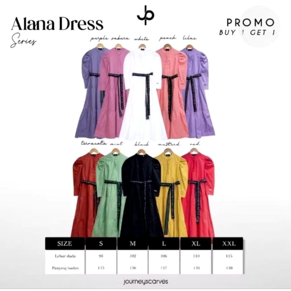 [READY] ALANA DRESS by JOURNEY SCARVES / Alana Dress Journey / Gamis Wanita Muslimah Journey Terbaru