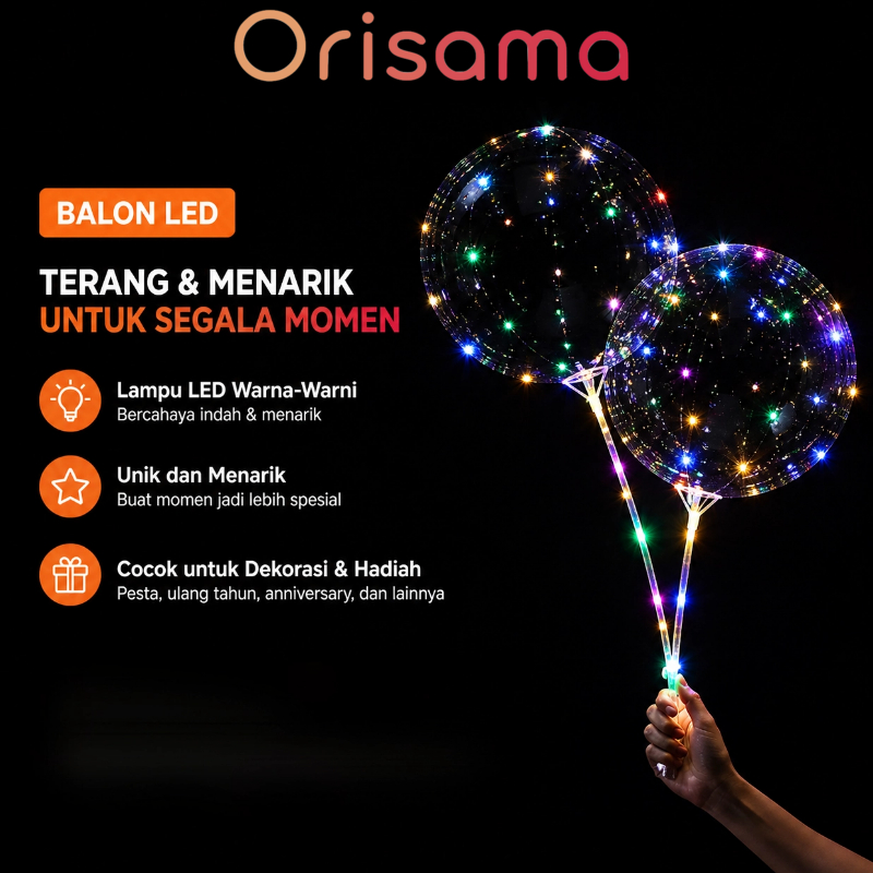 BALON LED RAINBOW WARNA WARNI  PARTY ULTAH
