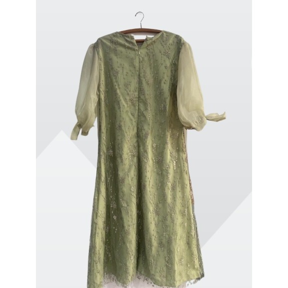 Dress 7/8 Tile warna Sage Green