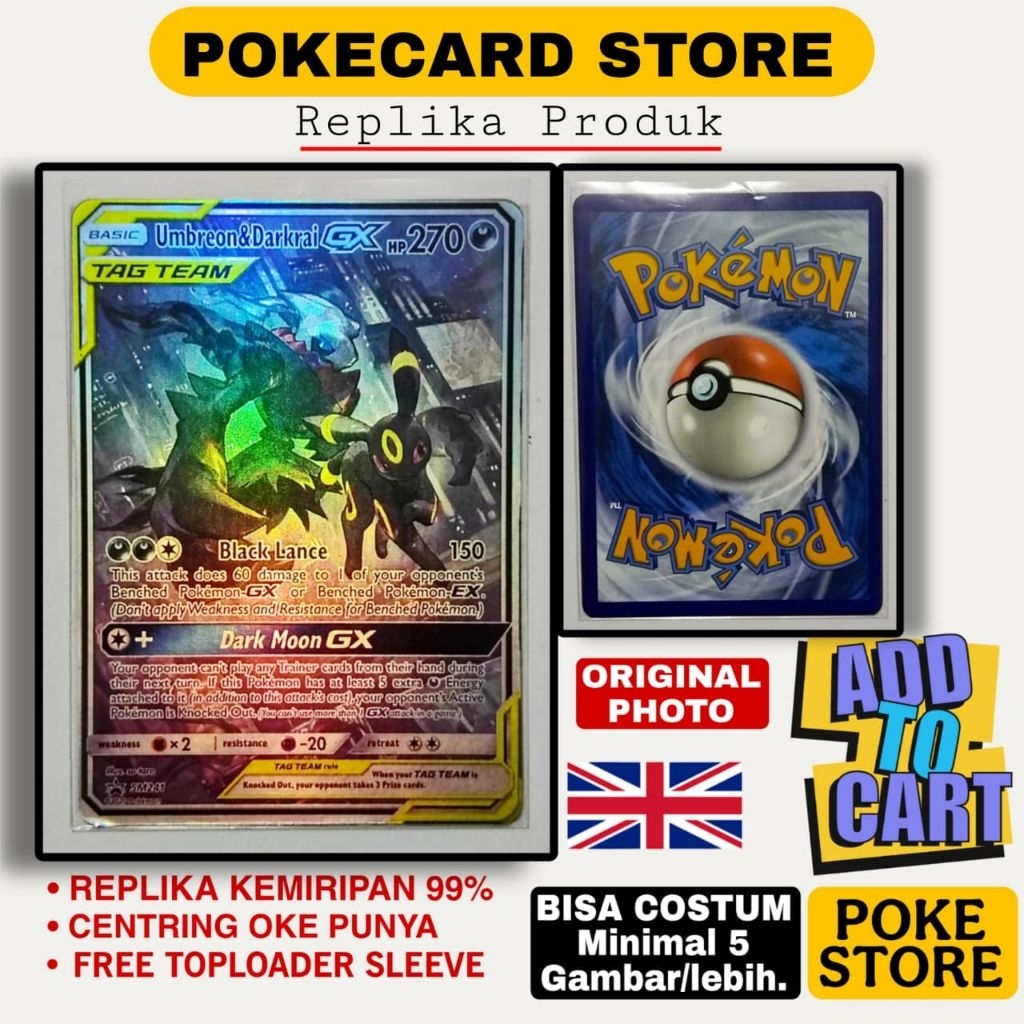 Umbreon & Darkrai GX Tag Team SM241 ENG CLONE/REPLIKA