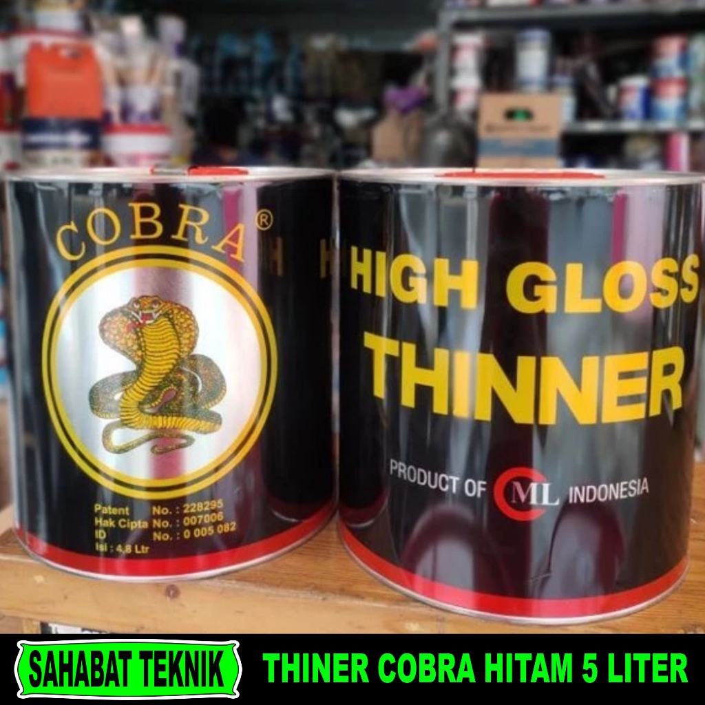 KHUSUS GOSEND Thinner Cobra 5 Liter High Gloss / Pengencer Cat Kayu & Besi Cepat Kering