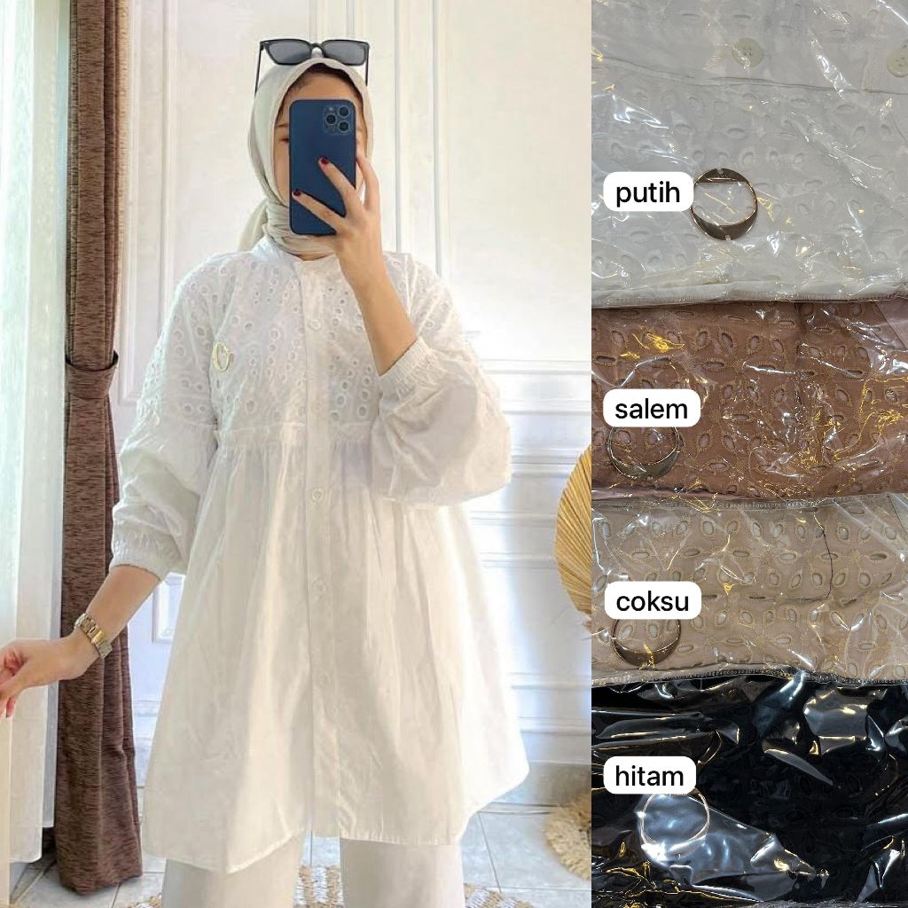 atasan blus winody khusus hitam putih