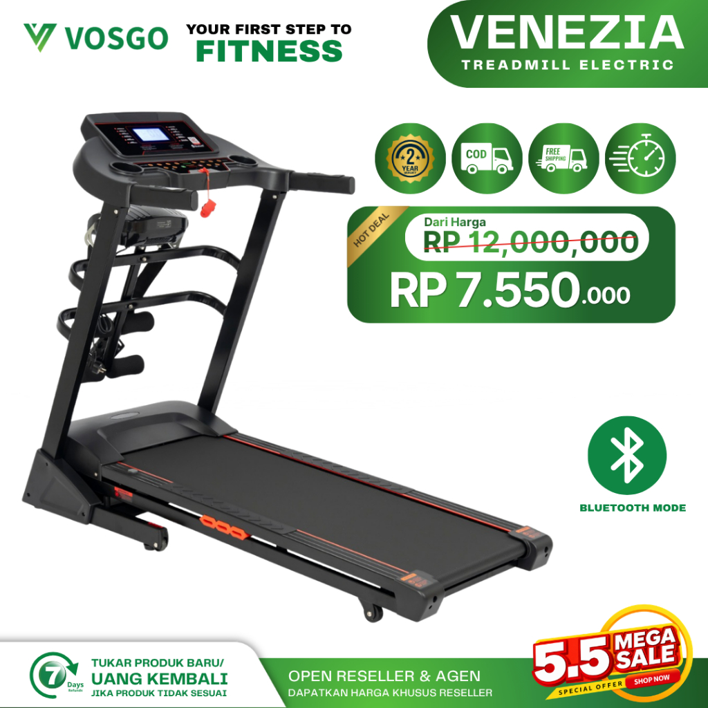 Alat Fitness Treadmill Elektrik Vosgo Venezia
