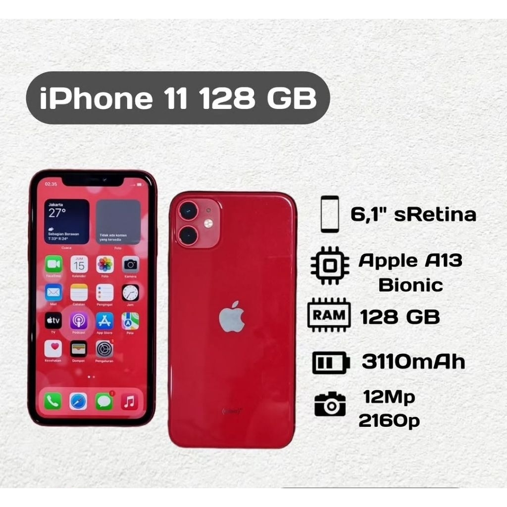 Apple iPhone 11 128 GB Second Inter All Operator