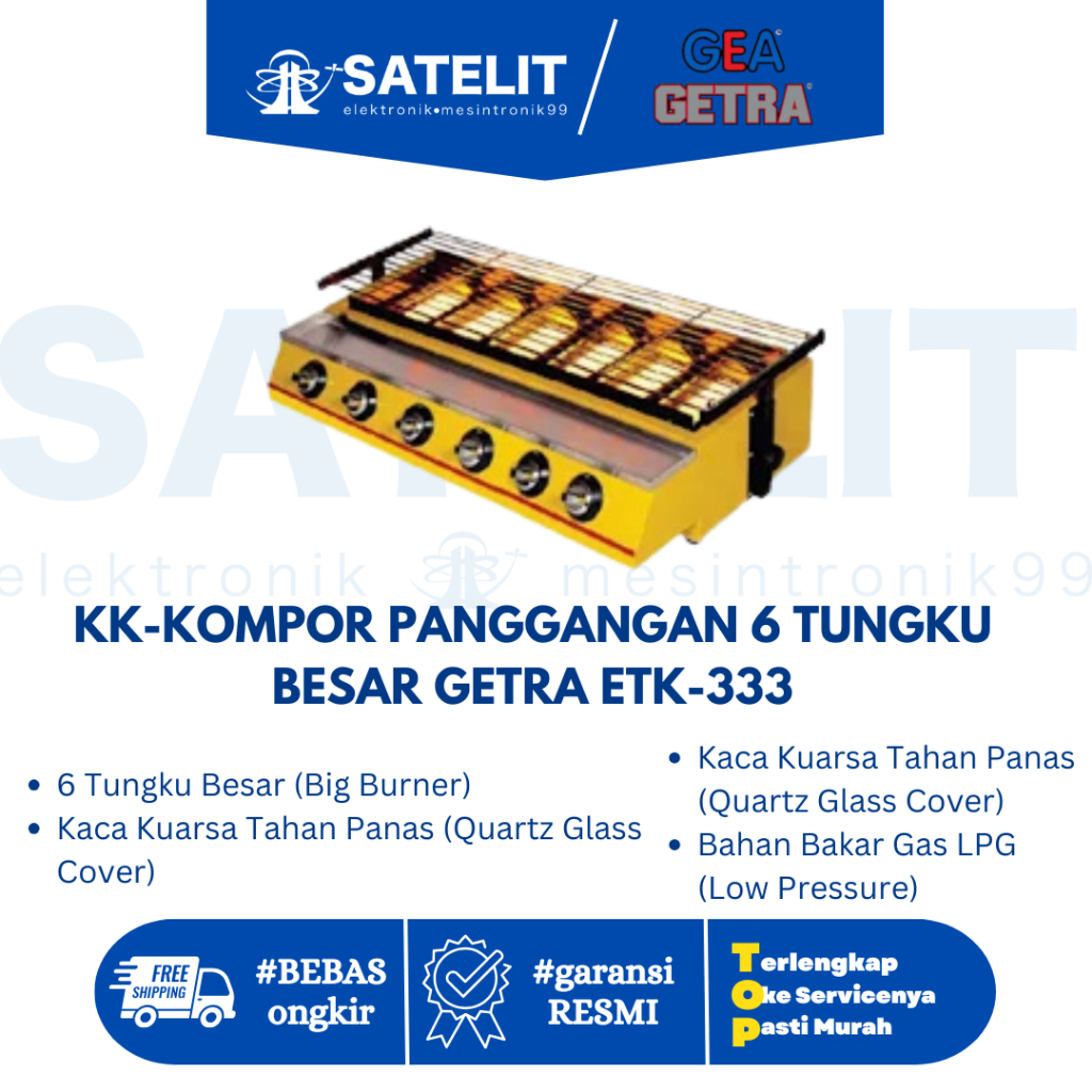 Kompor Panggangan Getra 6 Tungku GETRA ETK-333