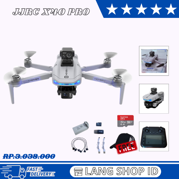 DRONE JJRC X40 Pro Drone Professional GPS HD 4K Jernih 2KM Brushless Optical Avoidance DRONE VS S-X1