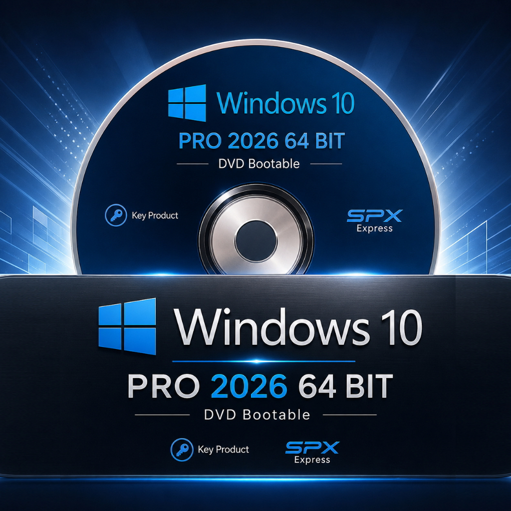DVD Bootable Windows® 10 Pro Up 2026 64 Bit Key Product Lisensi
