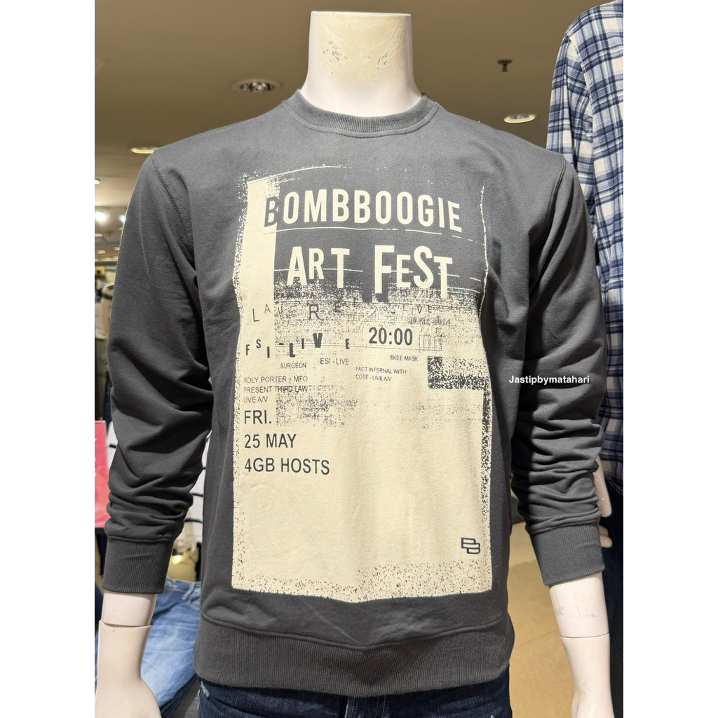 BOMBBOOGIE SWEATER CREWNECK PRIA BAHAN TEBAL 100% ORIGINAL MATAHARI (S-XL)