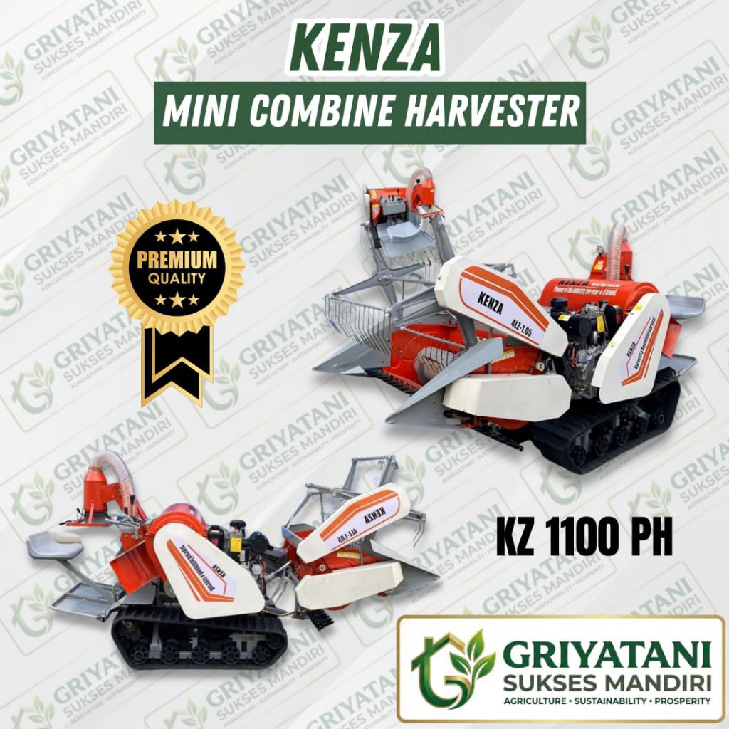 Mini Combine Harvester / Kenza mesin panen padi / Kenza type KZ1100 Diesel solar / Mesin panen padi