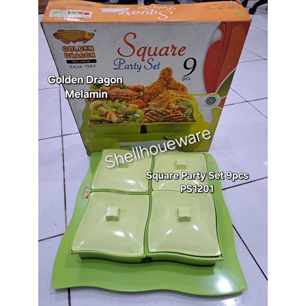 *KHUSUS BATAM* SQUARE PARTY SET 9 PCS PS1201 / Tempat Wadah Saji Makanan