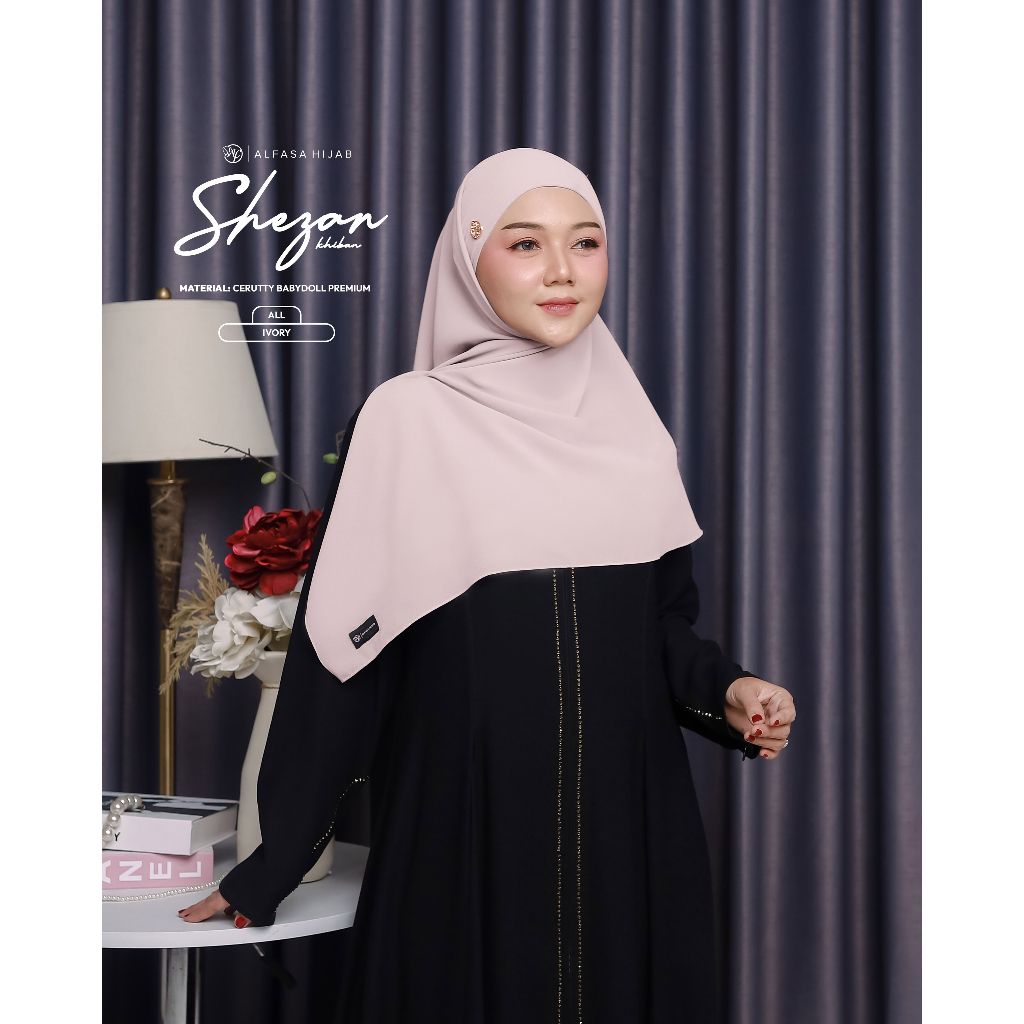 KHIBAN SHEZAN CERUTY BABYDOLL PREMIUM HIJAB KEKINIAN SYAR'I - Alfasa Hijab