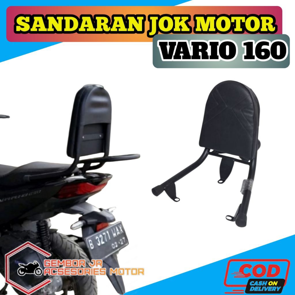 Sandaran Jok Motor Vario 160 Busa Tebal Empuk Besi Kuat AwetSandaran Senderan Jok Belakang Honda Var