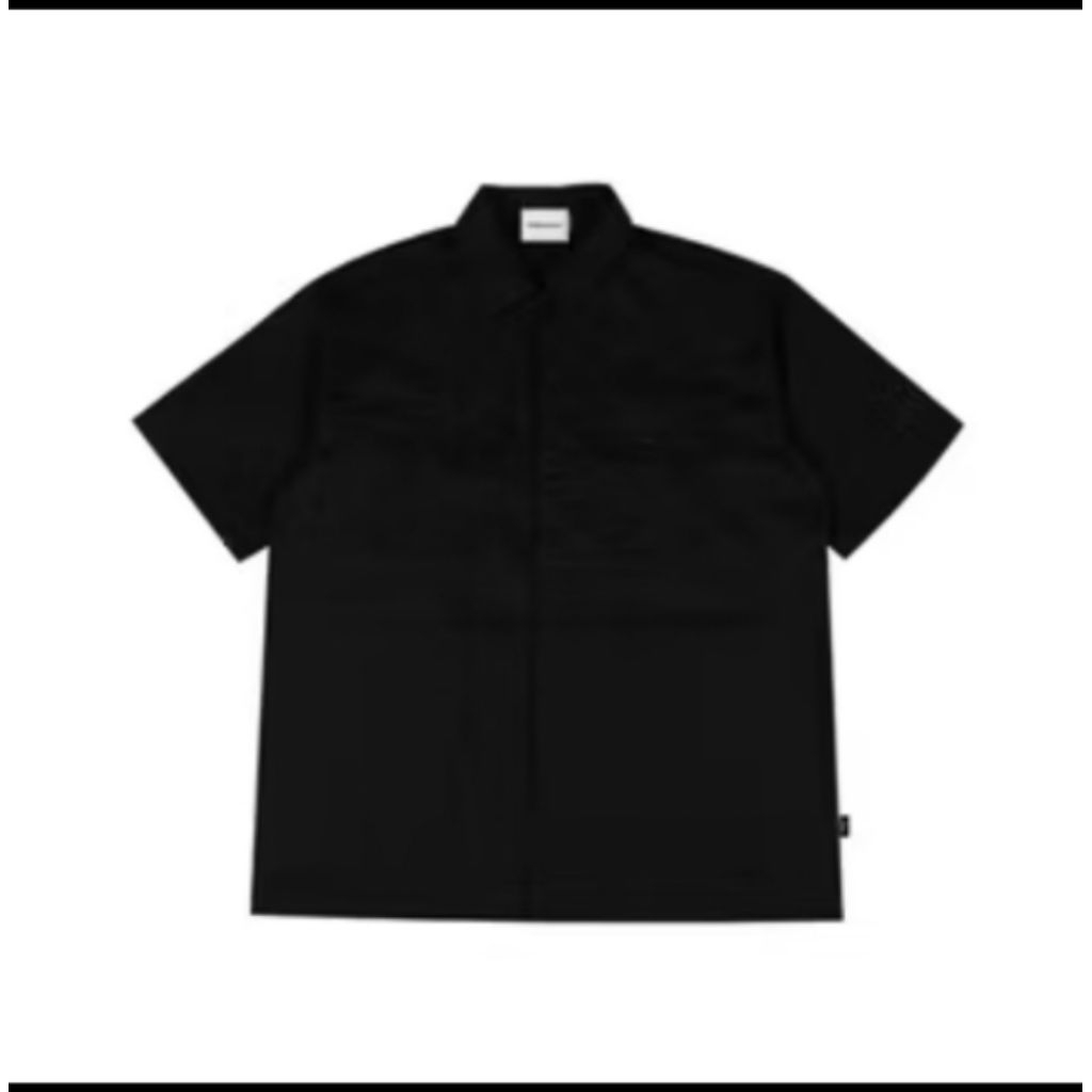 WAKEUP WORKSHIRT KEMEJA LENGAN PENDEK POLOS HITAM
