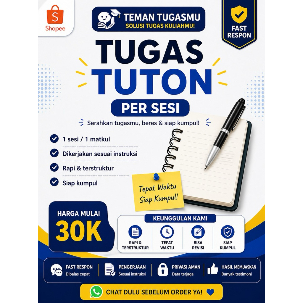 Tugas Tuton UT | Bimbingan Belajar Online per Sesi | Kosultasi Tugas