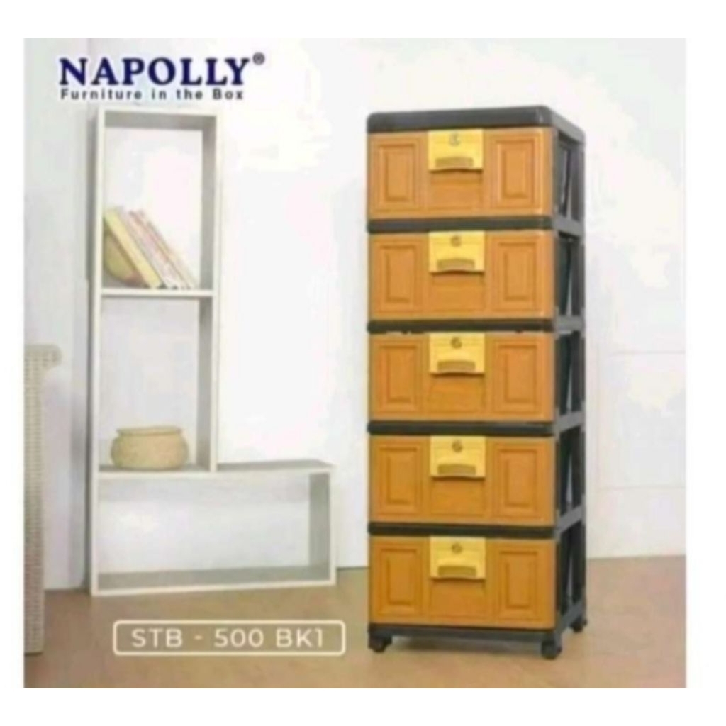 LEMARI PLASTIK LACI NAPOLLY STB 500 5SUSUN KUNCI