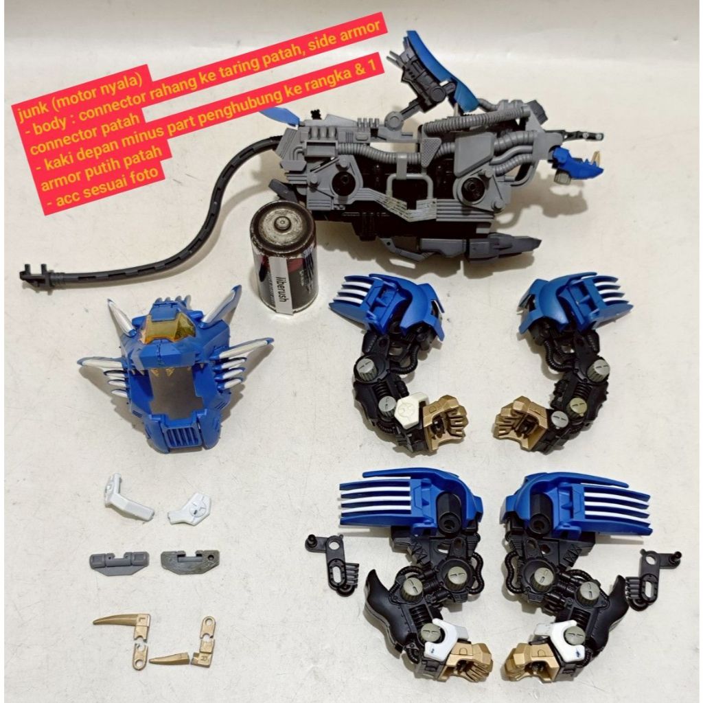 Junk vintage tomy zoids motorized bladeliger blade liger zero armor iron bible model kit mokit