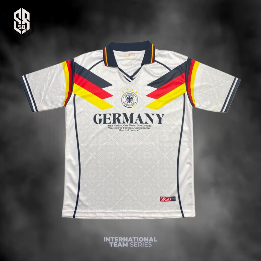 Jersey Germany Retro Premium Baju Bola Jersey Vintage Timnas Jerman Full Printing Untuk Dewasa Pria 