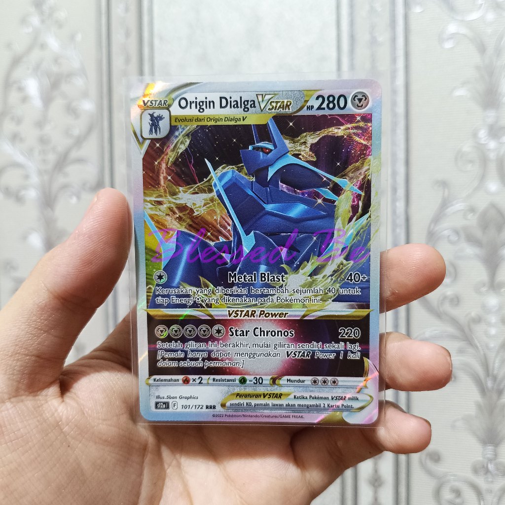 Kartu Pokemon asli Origin Dialga Vstar 101/172 Bahasa Indonesia