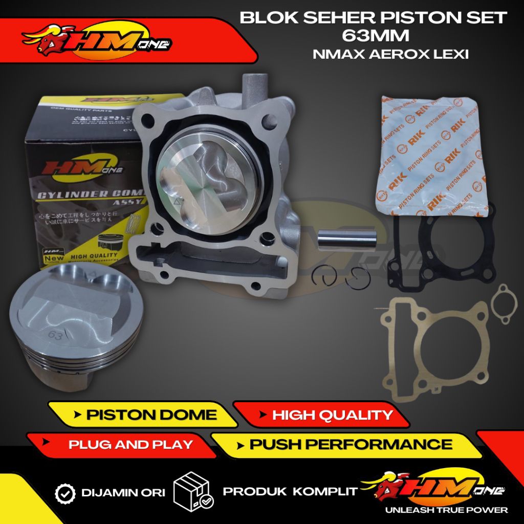 Boring/Buring Set Bore Up Racing (HMONE) 63mm Nmax Aerox Lexi Original Blok Seher HMONE RACING