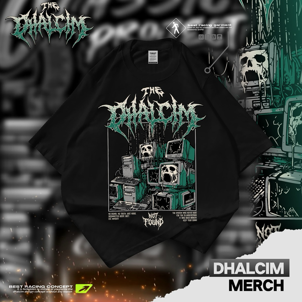 KAOS DISTRO METAL DHALCIM FUL COTTON 24S, KAOS DHALCIM METAL, KAOS METAL FUL DESAIN, KAOS METAL HORO