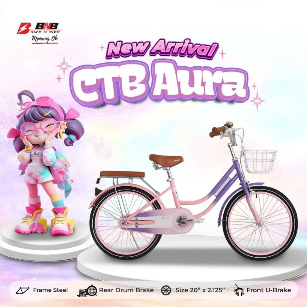 Sepeda Citybike Anak BNB 20 inch Aura